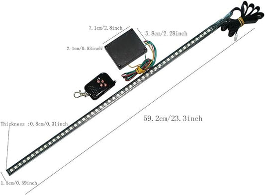 23.3" RGB Knight Rider Light Bar w/ Remote Control & Numerous Settings (Turn Signal & Third Brake Light)