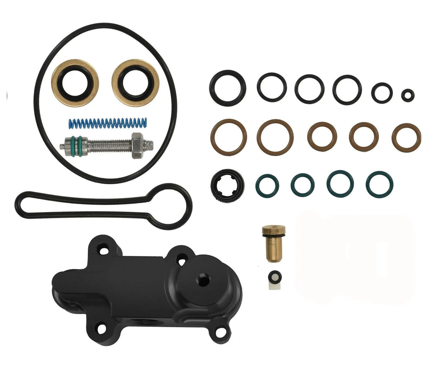 TrackTech Billet Adjustable Fuel Pressure Regulator Kit Black for 03-07 6.0L Powerstroke