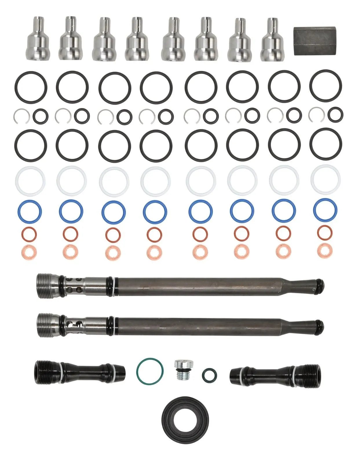 TrackTech Updated Stand Pipe + Dummy Plugs + Ball Tubes + Injector O-Rings for 04.5-07 Powerstroke
