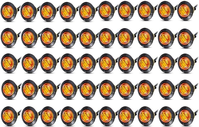 50pcs 3/4 Round LED Accent Lights (Chicken Lights) (Amber, Blue, Green, Red, White)