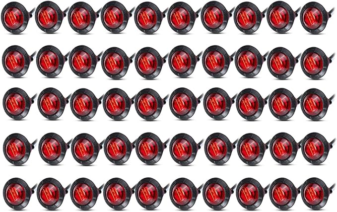 50pcs 3/4 Round LED Accent Lights (Chicken Lights) (Amber, Blue, Green, Red, White)