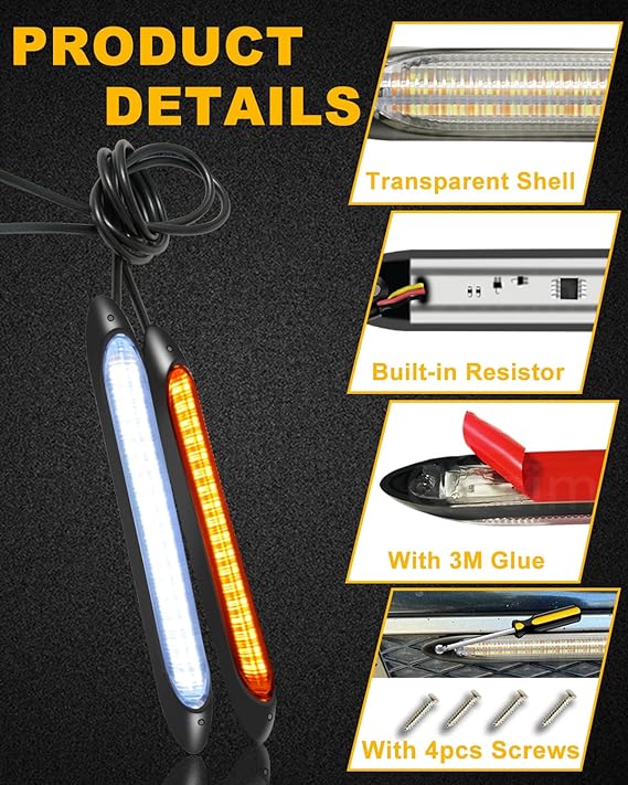 2pc LED Grille Lights w/ DRL & Switch Back Ability (Multiple Size & Color Options)