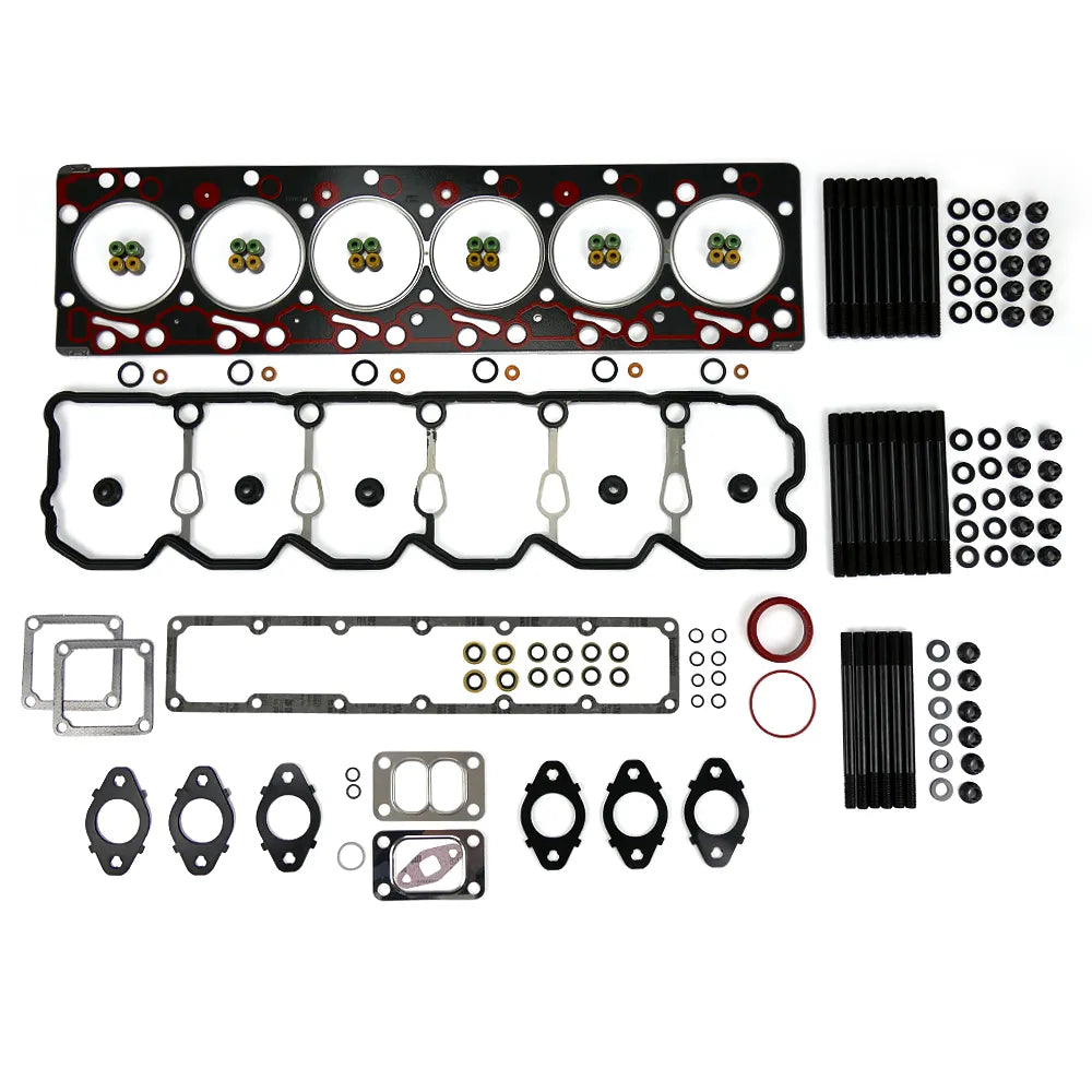 TrackTech Complete Top End Cylinder Head Gasket / Studs Service Kit for 98.5-02 5.9L Cummins 24V