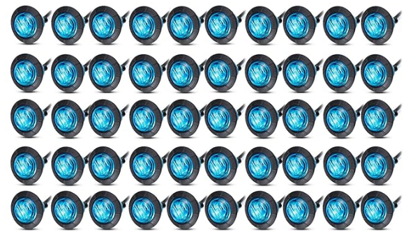 50pcs 3/4 Round LED Accent Lights (Chicken Lights) (Amber, Blue, Green, Red, White)