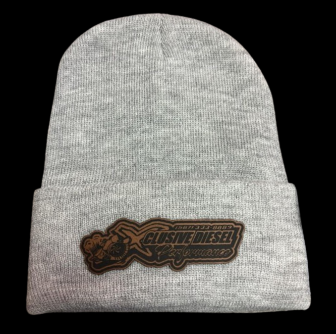 Xclusive Diesel Gray Beanie w/ Brown Patch
