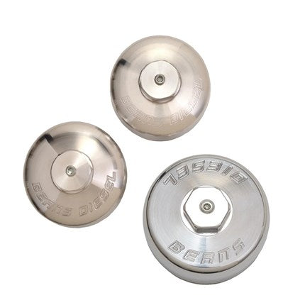 Beans Diesel 3-Piece Billet Fuel & Oil Filter Cap Set - 08-10 Ford Powerstroke 6.4L