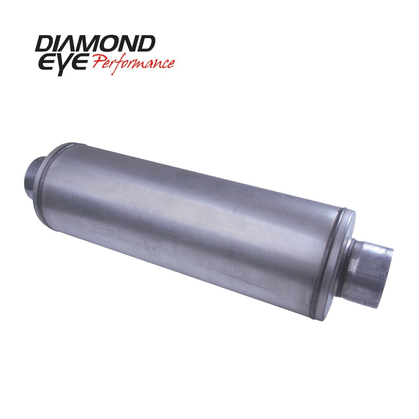 Diesel Muffler30 Inch Round 5 Inch Inlet/Outlet Aluminized Performance Louvered Muffler Diamond Eye