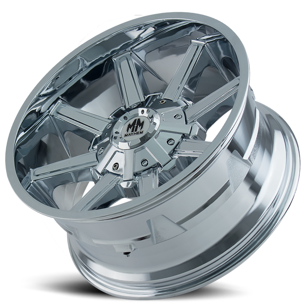 Mayhem Offroad Wheels Arsenal 8104 CH 18x9 Chrome 18 Off Set 8 Lug 5.71 BSM 124.1 Bore Cast Aluminum