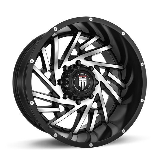 Web AT161 Gloss Black Machined 20X10 5-127 -24MM 78.1MM Off Road Wheels American Truxx