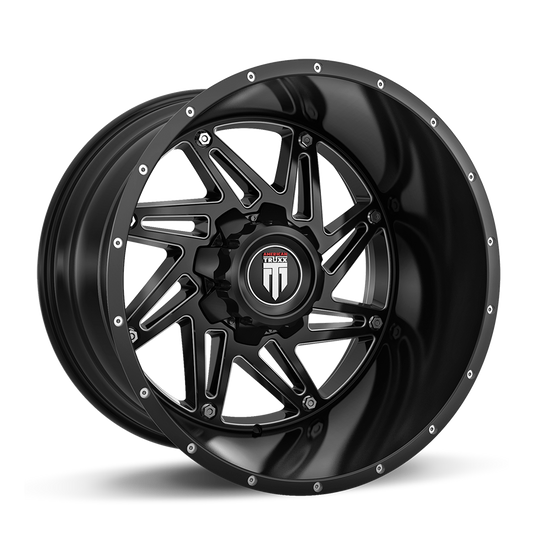 Warrior AT165 Gloss Black Milled 20X10 6-135 -24MM 106.1MM Off Road Wheels American Truxx