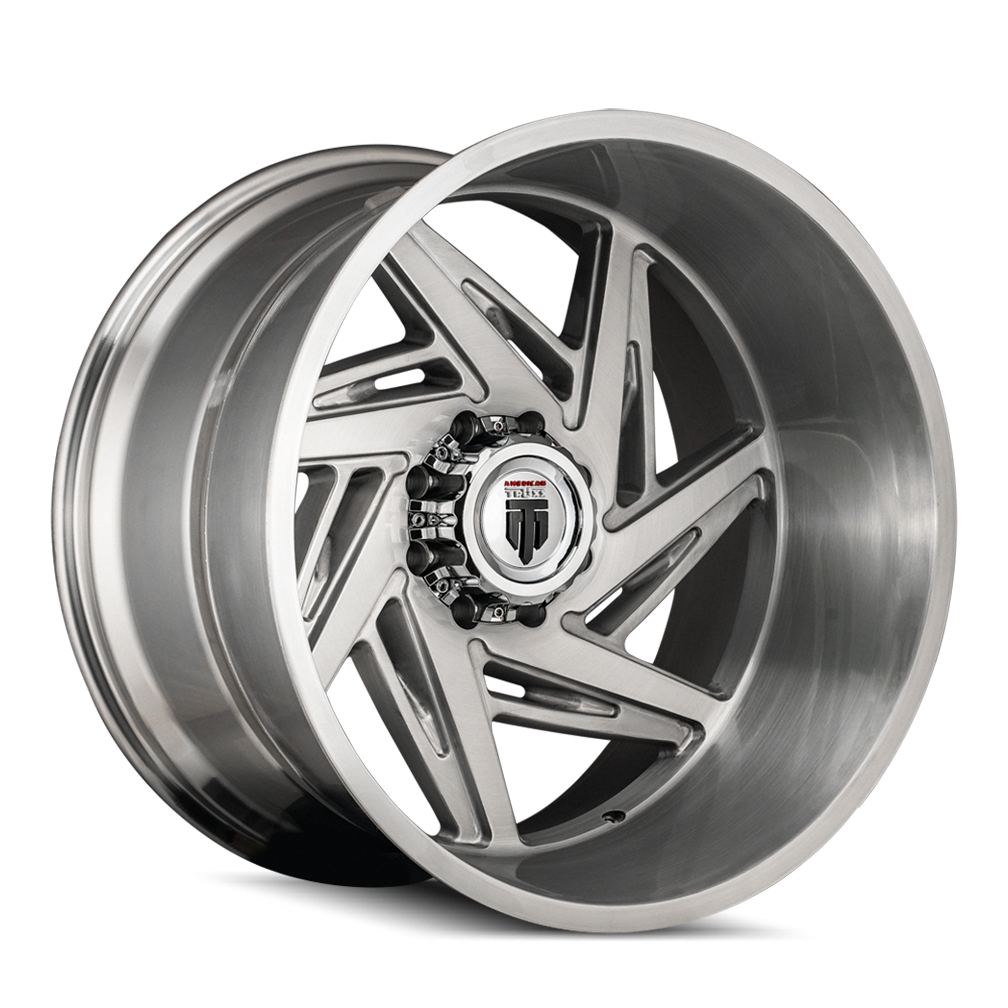 Spiral AT1906 Brushed Milled 24X14 5-127 -76MM 78.1MM Off Road Wheels American Truxx