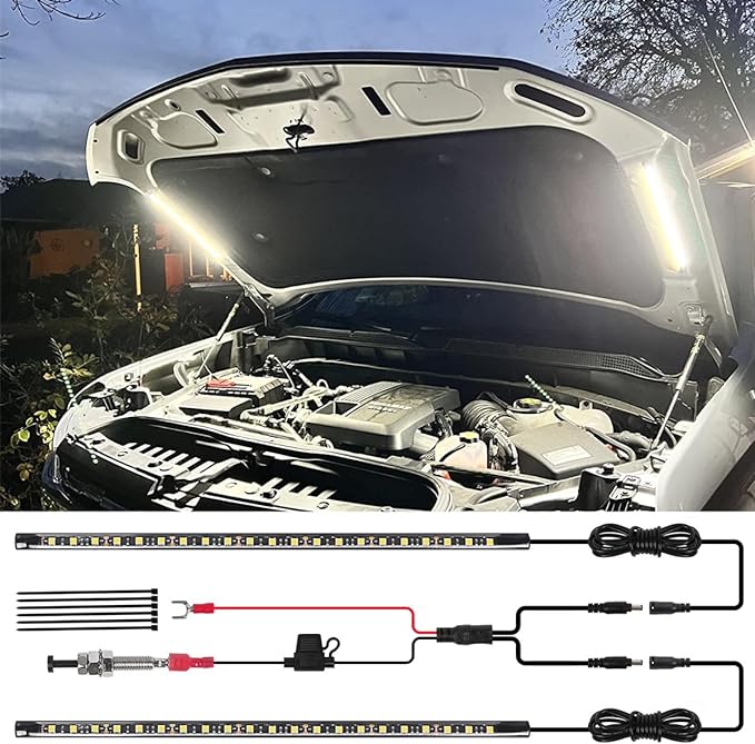 2pc Pure White LED 14" Under Hood Light Kit