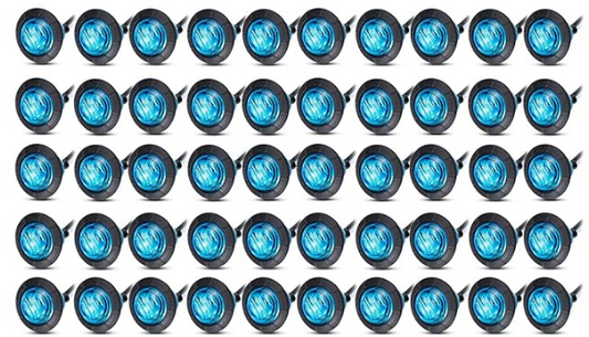 50pcs 3/4 Round LED Accent Lights (Chicken Lights) (Amber, Blue, Green, Red, White)