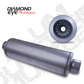 Diesel Muffler 26 Inch Round 4 Inch Center Inlet/Outlet Aluminized Performance Louvered Muffler Diamond Eye