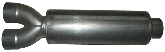 Diesel Muffler 32 Inch Round 4 Inch Center/ Dual Aluminized Performance Louvered Muffler Diamond Eye