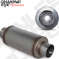 Exhaust Muffler 4 In. Inlet/Outlet Perforated Packed 20 In. Overal 14 In. Body Stainless Diamond Eye