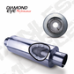 Diesel Muffler 27 Inch Round 4 Inch Center Inlet/Outlet Stainless Performance Perforated Diamond Eye