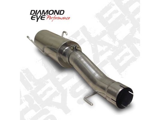 Exhaust Muffler 4 Inch Inltet/Outlet 04.5-Early 07RAM 2500/3500 T409 Stainless Performance Series Diamond Eye