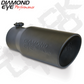 Exhaust Pipe Tip 5 Inch Inlet X 6 Inch Outlet X 12 Inch Rolled Angle Stainless Black Exhaust Tip Diamond Eye