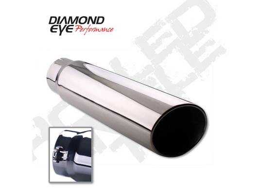 Exhaust Tail Pipe Tip Bolt-On Turn Down 5 inch ID X 6 Inch OD X 18 Inch Long Diamond Eye