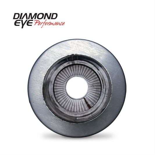 Diesel Muffler 27 Inch Round 5 Inch Center Inlet/Outlet Stainless Performance Perforated Diamond Eye