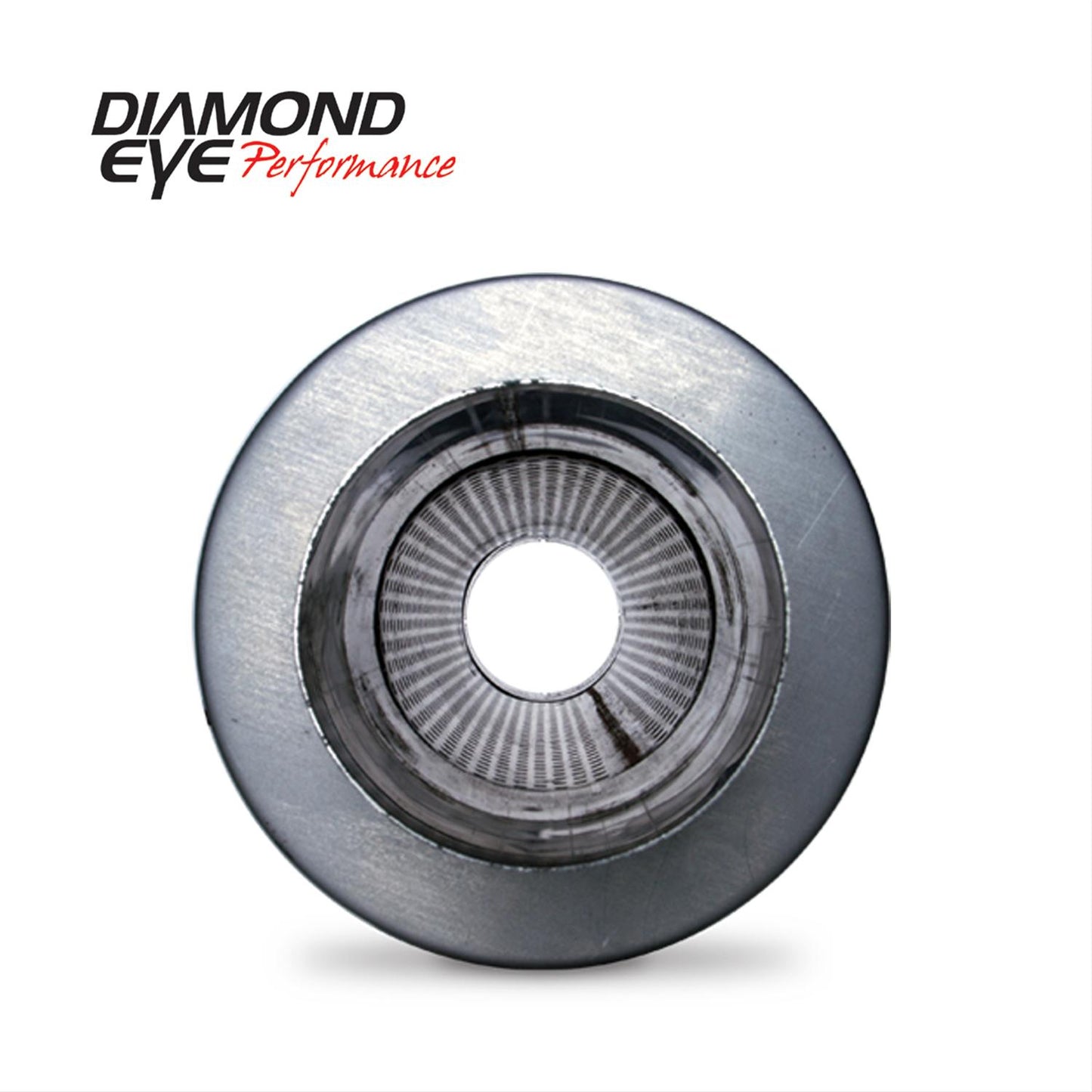 Diesel Muffler 27 Inch Round 5 Inch Center Inlet/Outlet Stainless Performance Perforated Diamond Eye