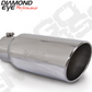 Exhaust Pipe Tip 5 Inch Inlet X 7 Inch Outlet X 18 Inch Bolt On Rolled Angle Stainless Exhaust Tip Diamond Eye