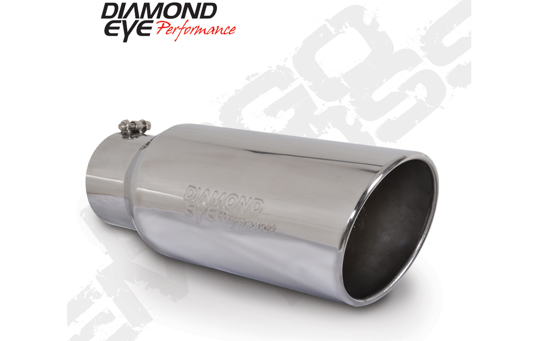 Exhaust Pipe Tip 5 Inch Inlet X 7 Inch Outlet X 18 Inch Bolt On Rolled Angle Stainless Exhaust Tip Diamond Eye