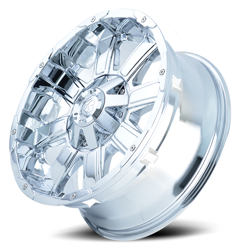 Mayhem Offroad Wheels Chaos 8030 CH 20x12 Chrome -44 Off Set 8 Lug 4.77 BSM 124.1 Bore Cast Aluminum