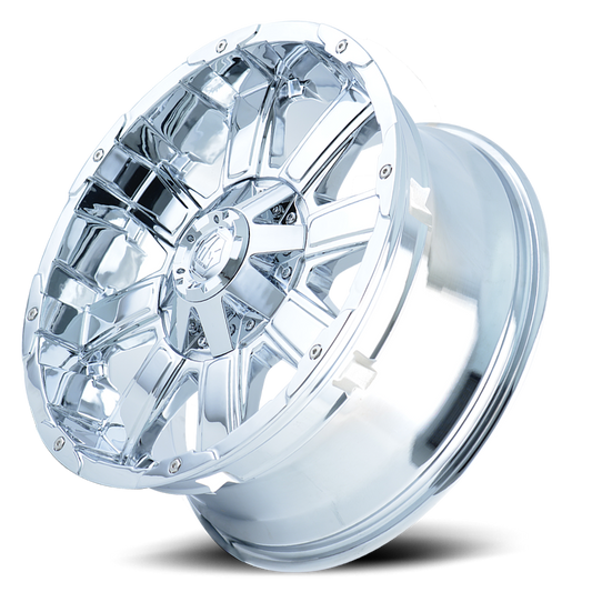 Mayhem Offroad Wheels Chaos 8030 CH 20x12 Chrome -44 Off Set 8 Lug 4.77 BSM 124.1 Bore Cast Aluminum