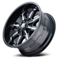 Mayhem Offroad Wheels Beast 8102 BK 18x9 Milled Spokes Black -12 Off Set 8 Lug 4.53 BSM 130.8 Bore 165.1 Bolt Circle Cast Aluminum