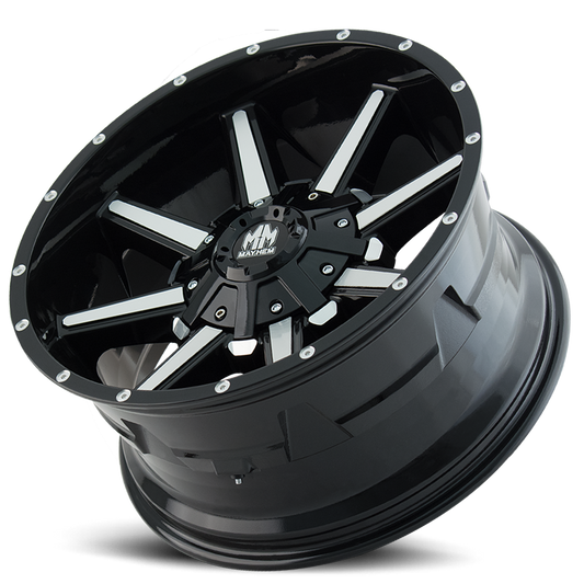 Mayhem Offroad Wheels Arsenal 8104 GB 20x10 Machined Face Gloss Black -19 Off Set 6 Lug 4.75 BSM 106 Bore Cast Aluminum