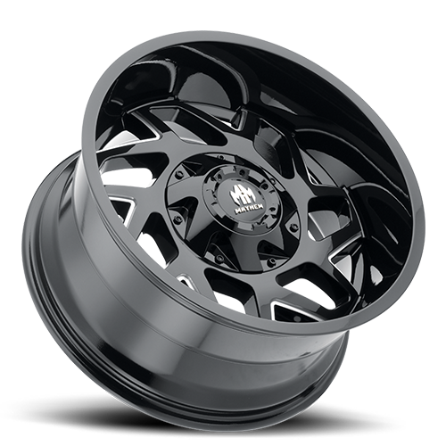 Mayhem Offroad Wheels Hatchet 8106 BK 20x9 Milled Spokes Black 18 Off Set 8 Lug 5.71 BSM 130.8 Bore 165.1 Bolt Circle Cast Aluminum