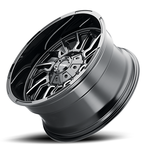 Mayhem Offroad Wheels Flywheel 8111 20x10 Milled Spokes Black -19 Off Set 6 Lug 4.75 BSM 106 Bore Cast Aluminum