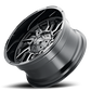 Mayhem Offroad Wheels Flywheel 8111 20x10 Milled Spokes Black -19 Off Set 8 Lug 4.75 BSM 125.2 Bore 165.1 Bolt Circle Cast Aluminum