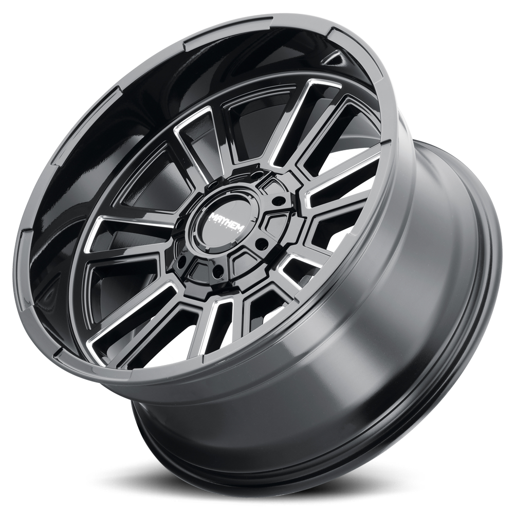 Mayhem Offroad Wheels Apollo 8115 GB-M 20x10 Milled Gloss Black -19 Off Set 8 Lug 125.2 Bore 165.1 Bolt Circle Cast Aluminum