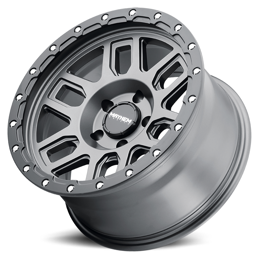 Mayhem Offroad Wheels Delta 8304 GY 20x9 Matte Black Lip Gunmetal 0 Off Set 6 Lug 5 BSM 87.1 Bore Cast Aluminum