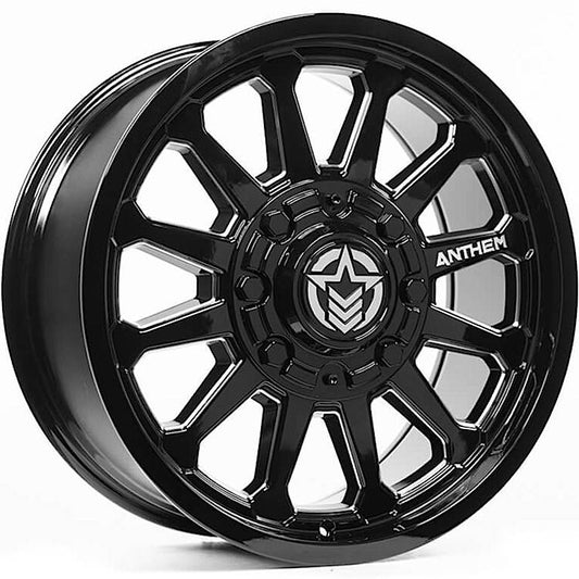 Intimidator Off Road Wheels Gloss Black Milled Edges 17x9 7x150 7 Lug 0 Offset Anthem Off Road