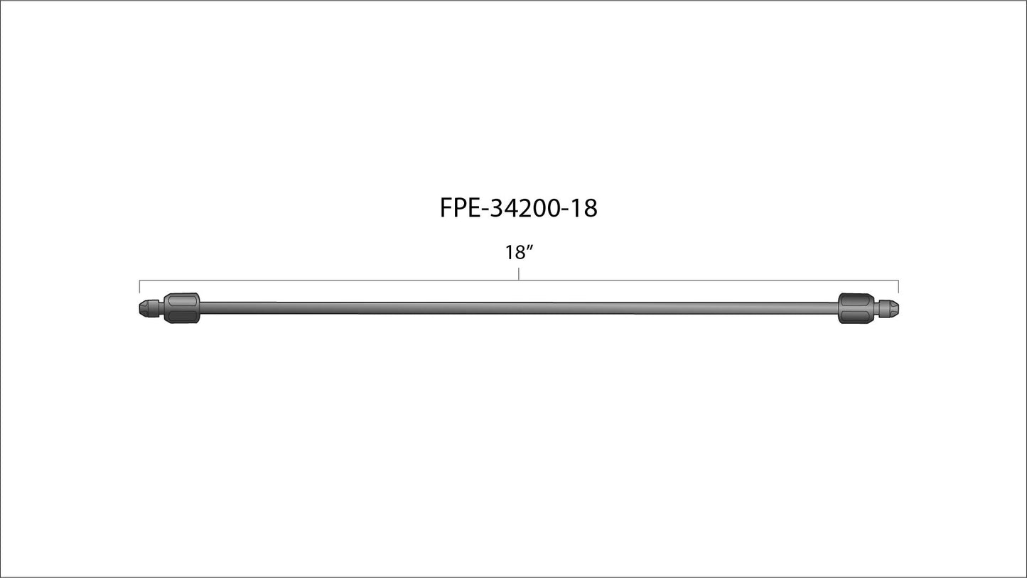 18" High Pressure Fuel Line (8mm x 3.5mm Line, M14x1.5 Nuts)