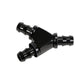1/2" Black Anodized Aluminum Y Barbed Fitting (For -8 Pushlock Hose)