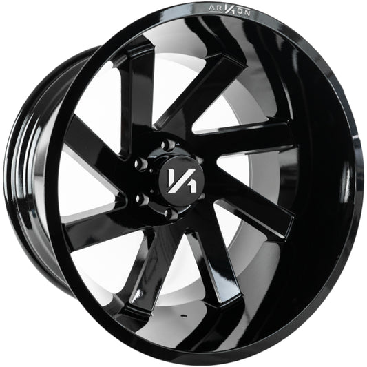 Lincoln Off Road Wheels Gloss Black Milled Edges 20x10 Left 6x5.5 -25 108mm Arkon Off Road