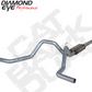 Dual Exhaust Split Rear For 98.5-02 Dodge RAM 2500/3500 5.9L 3.5 Inch Black Coated Kit Diamond Eye