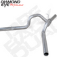 DPF Back Exhaust For 11-16 Silverado/Sierra 2500/3500 4 Inch Single In Dual Out Split Side Stainless Diamond Eye