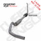 Turbo Back Exhaust 94-97.5 Ford F250/F350 Superduty 4 Inch Single In/Out Pass With Muffler Aluminum Diamond Eye