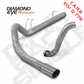 DPF Back Exhaust For 08-10 Ford 6.4L Power Stoke F250/F350 4 Inch Single Passenger Side Aluminized Diamond Eye