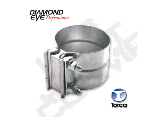 Exhaust Clamp 2.25 Inch Aluminized Torca Lap-Joint Clamp Diamond Eye