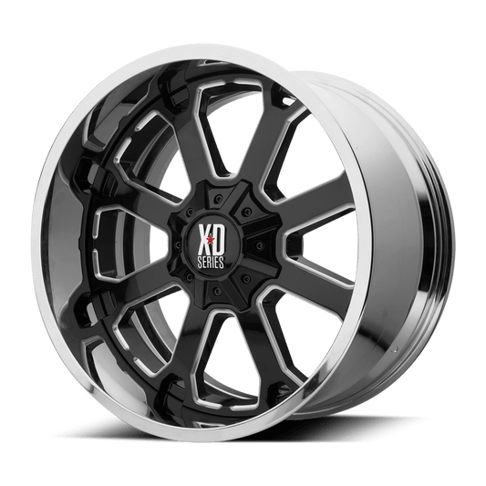 XD202 22X12 8X6.5 BLK MILL CHR LP -44MM