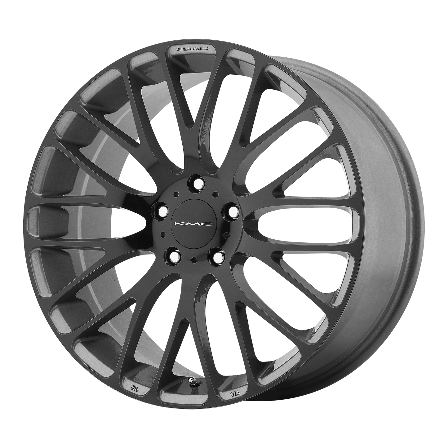 KM693 17X7 5X112 GRAY W BLACK 45MM