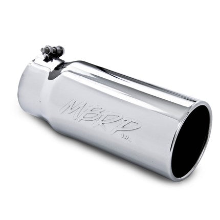 MBRP Tip, 5" O.D. Rolled Straight 4" inlet 12" length, T304 - T5050